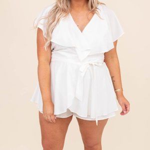 NWOT White Romper Plus Size 1X